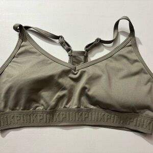 PINK Victoria's Secret Green Bra with Racerback Design